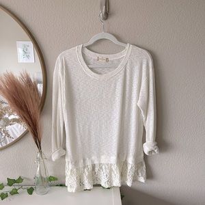 Altard state cream/white lace sweater size S